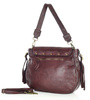 Marco Mazzini Torebka classic saddle bag ze skóry naturalnej na ramie bordowa