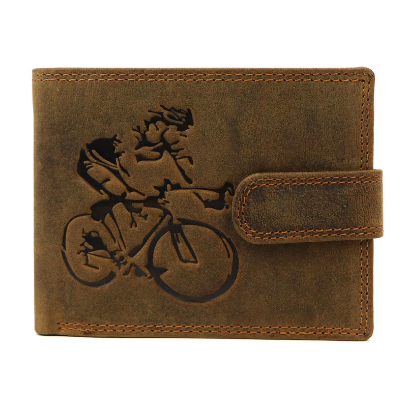 Nordee męski portfel skóra naturalna na zatrzask z indywidualnym wzorem