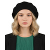 Ciepły, czarny beret damski wykonany z akrylu - Rovicky