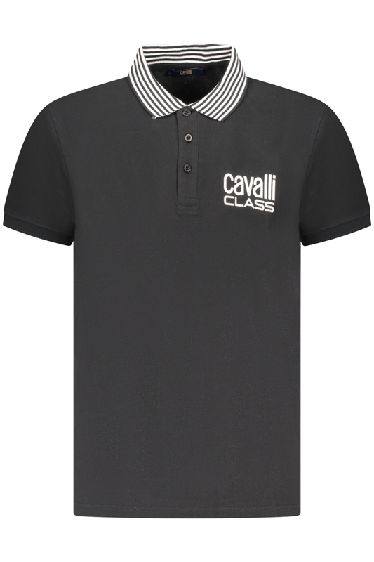 CAVALLI CLASS POLO KRÓTKI RĘKAW MĘSKI CZARNY