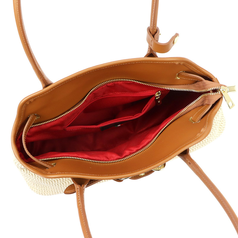 Vera Pelle damska listonoszka len skóra naturalna torebka na ramię