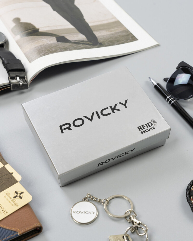 Skórzany męski portfel Rovicky N61-RVT RFID