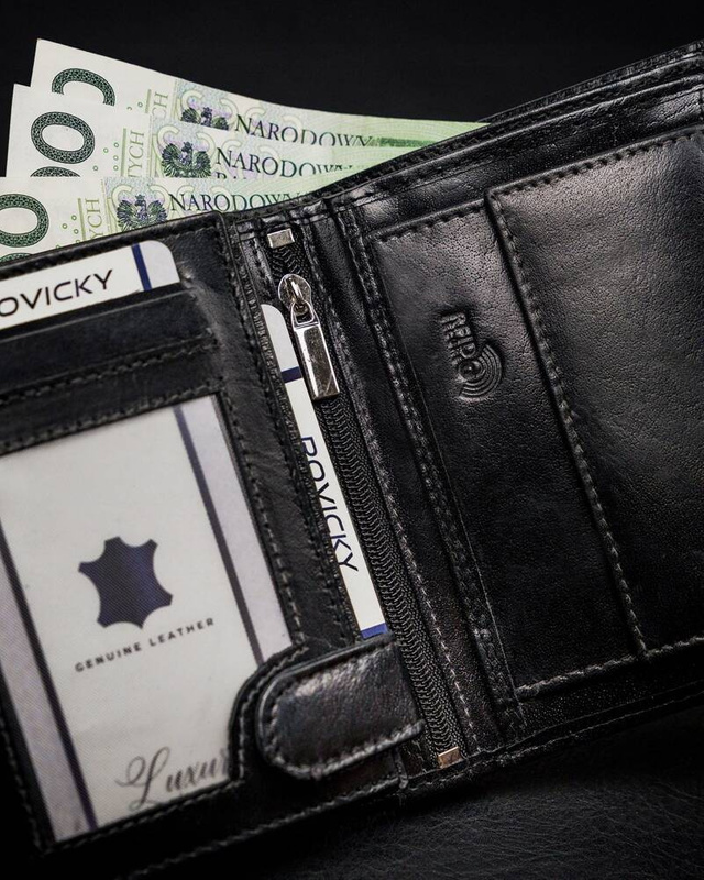Skórzany męski portfel Rovicky N4-RVT RFID