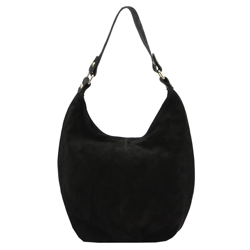 Vera Pelle damska torebka na ramię skóra naturalna zamszowa shopperbag