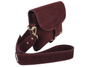 Zamszowa listonoszka na szerokim pasku - Bordowa
