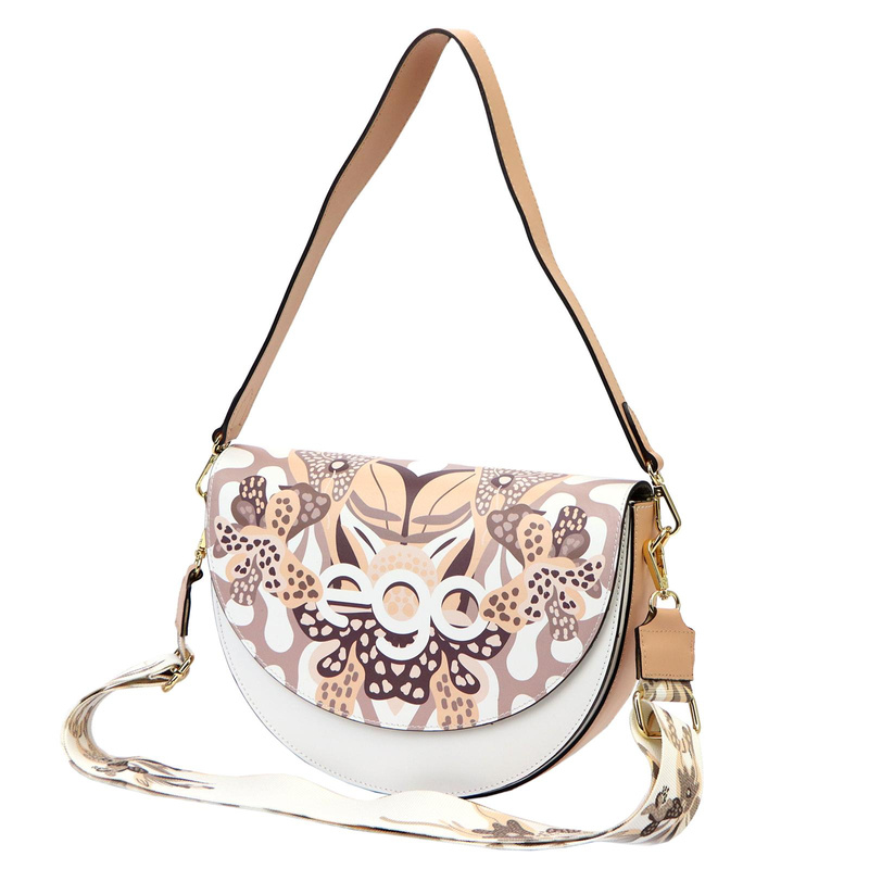 Damska listonoszka skórzana kwiatowy motyw od EGO