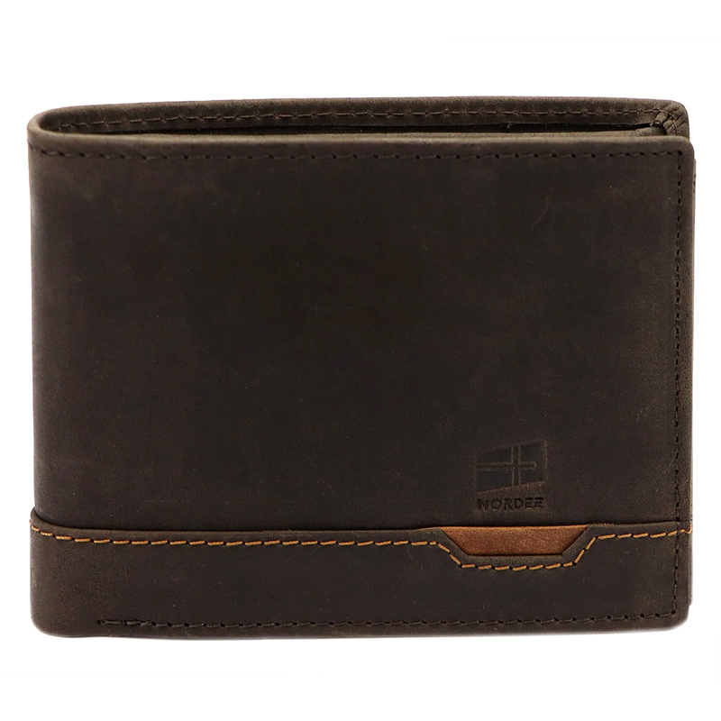 Nordee składany męski portfel skóra naturalna rozbudowany bez zapięcia