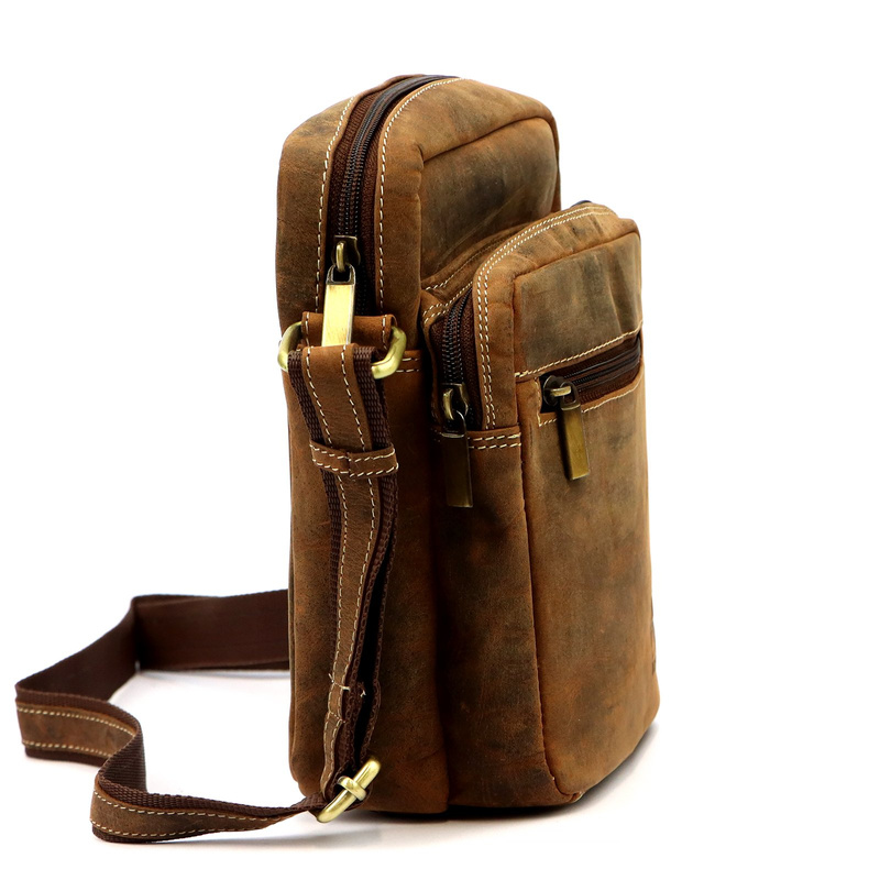 Nordee męska saszetka skóra naturalna torba miejska na ramię z kieszeniami