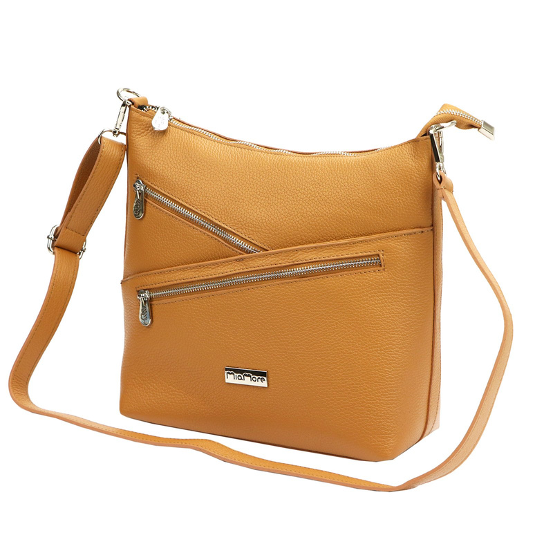 MiaMore damska listonoszka skóra naturalna torba na ramię z kieszeniami