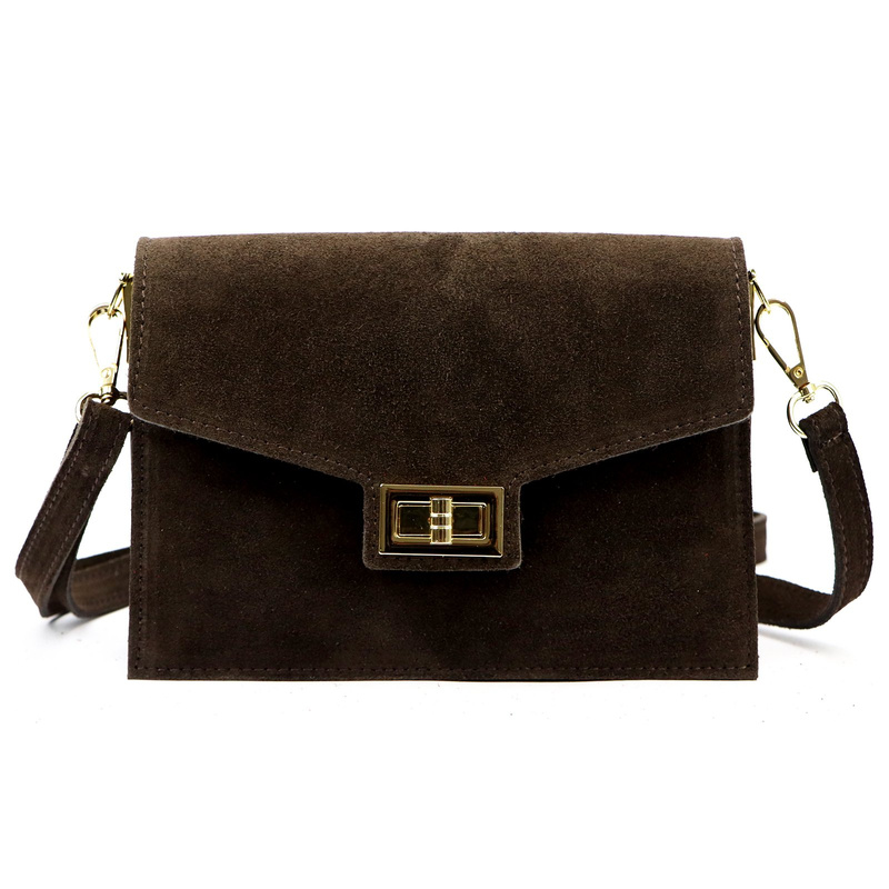 Damska listonoszka ze skóry naturalnej zamszowej z organizerem od Luka