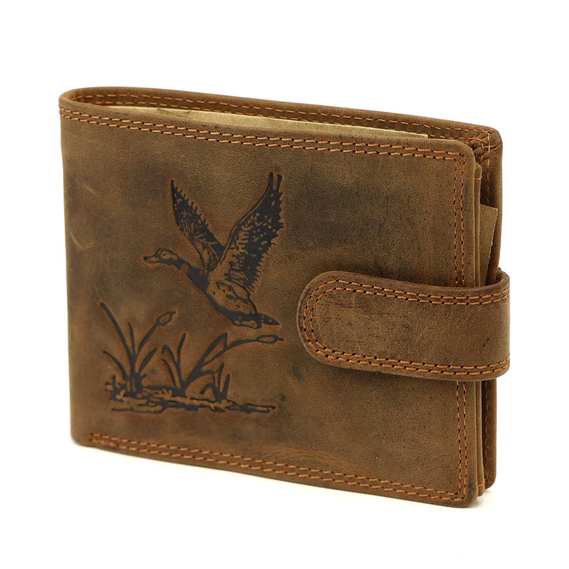 Nordee męski portfel skóra naturalna na zatrzask z indywidualnym wzorem