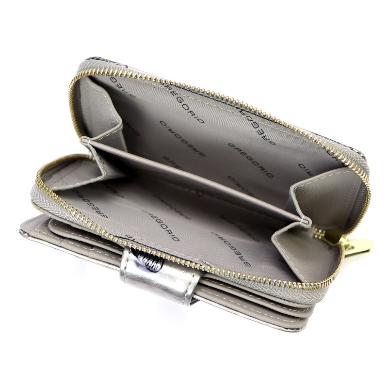 Gregorio portfel damski skóra naturalna lakierowana pionowa portmonetka