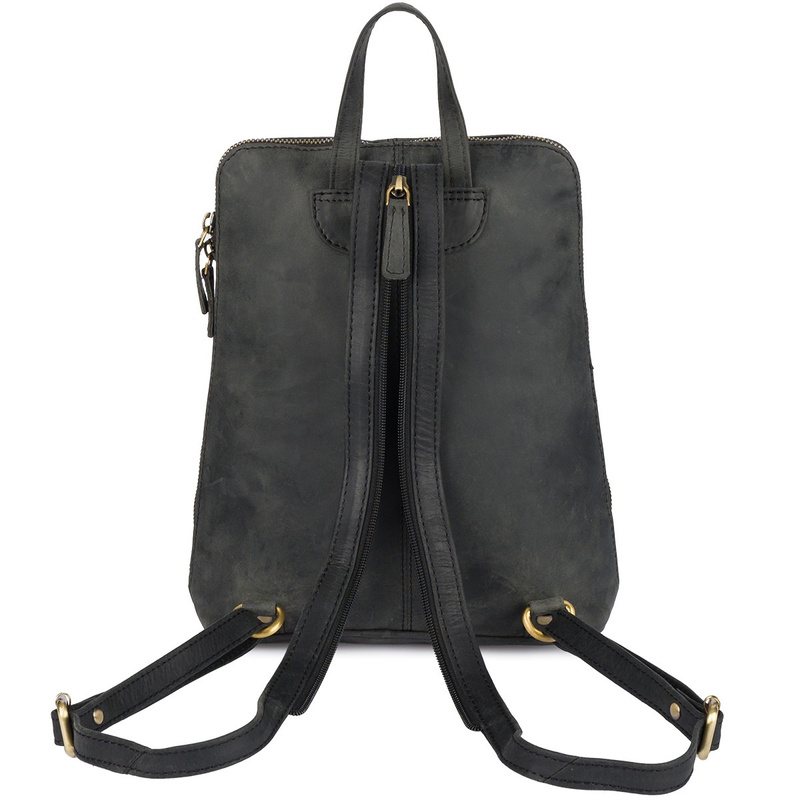 Plecak skórzany damski czarny skóra naturalna nubuk Beltimore S11