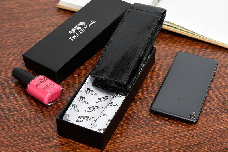 Etui na długopisy pojemne czarne skórzane Beltimore G91