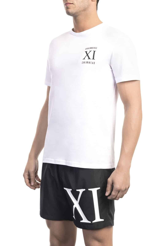 NIEBIESKI T-SHIRT MĘSKI Z KRÓTKIM RĘKAWEM BIKKEMBERGS