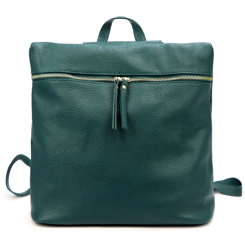 Vera Pelle Damski plecak z prawdziwej skóry duży z kieszeniami miejski