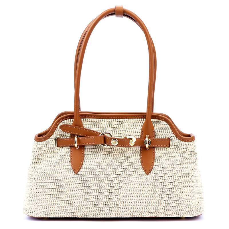 Vera Pelle damska listonoszka len skóra naturalna torebka na ramię