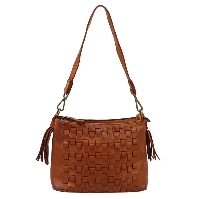 VS damska listonoszka skóra naturalna torebka na ramię pleciony wzór