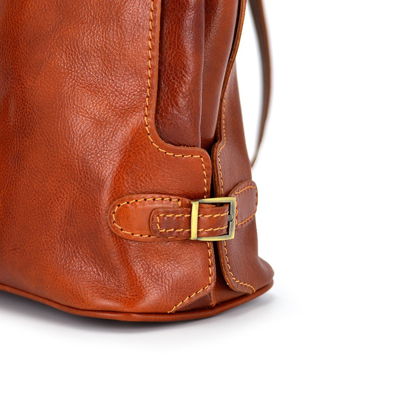 Skórzana elegancka shopperbag pojemna na ramię z kieszeniami Florence