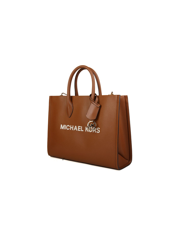 Koniakowa skórzana torebka tote Michael Kors Mirella 35R5G7ZT2L