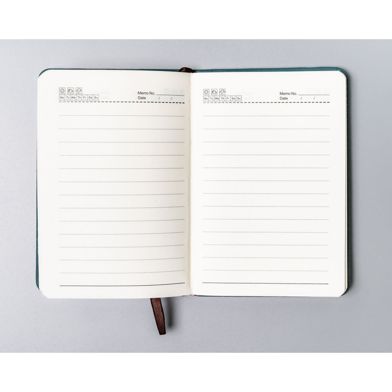 Notes w formacie A6 w zielonym kolorze zadrukowany w linie - Peterson