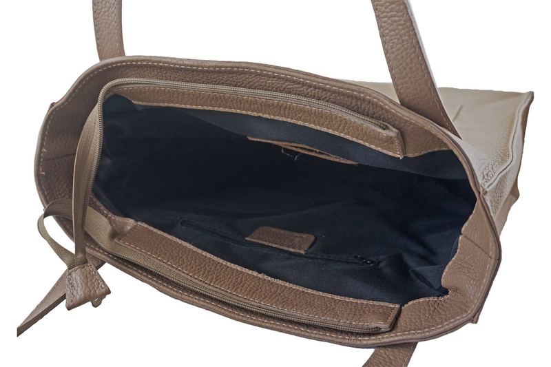 Torebka skórzana na ramię damska - Bordowa