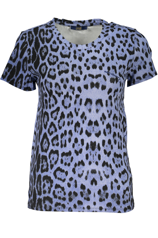 T-SHIRT DAMSKI Z KRÓTKIM RĘKAWEM KLASY CAVALLI NIEBIESKI