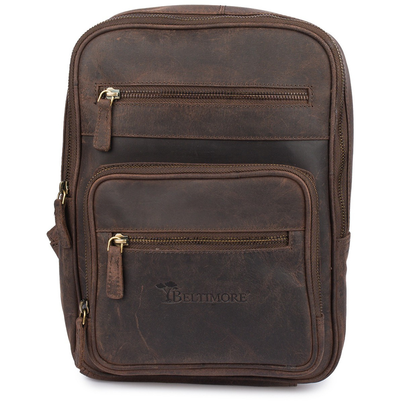 Plecak skórzany saszetka przez ramię crossbody modna 2-komorowa Beltimore N25