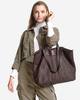 Torba damska pleciona shopper & shoulder leather bag - MARCO MAZZINI brąz caffe