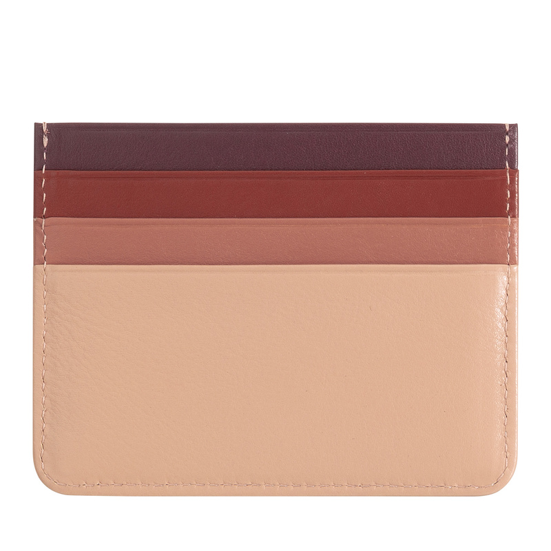DUDU Etui na karty dokumenty skóra naturalna małe kontrastujące kolory