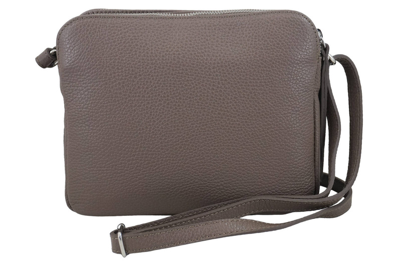 Torebka skórzana damska włoska - Beżowa ciemna