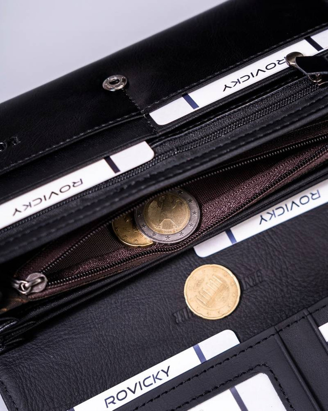 Rovicky portfel damski podłużny duży skóra eko i naturalna pikowany duży
