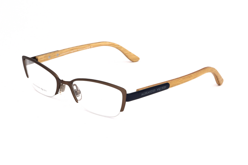 Okulary ALEXANDER MCQUEEN AMQ4183WCU. Okulary, Kolor niebieski brązowy. Kobieta.