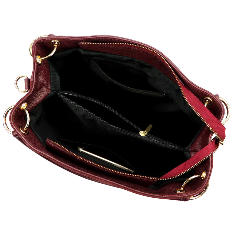 Vera Pelle torebka na ramię skóra naturalna shopperbag dwukomorowa