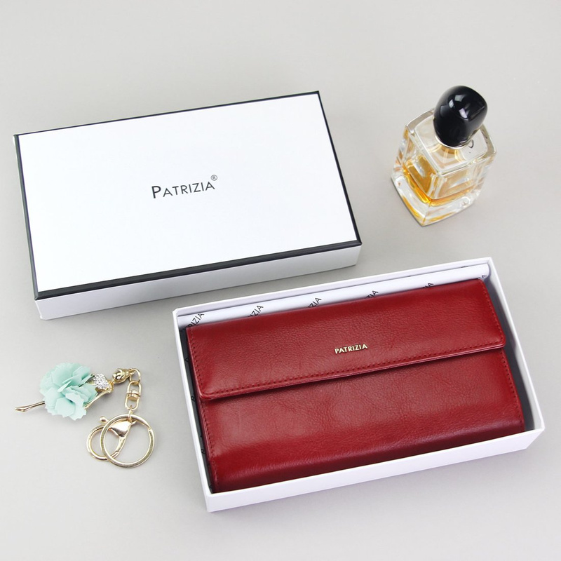 PATRIZIA duża damska portmonetka skóra naturalna podłużny portfel RFID