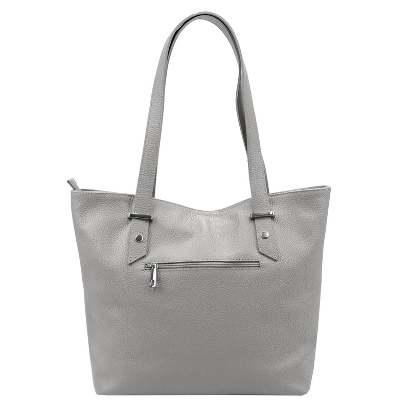 Duża damska shopperbag skórzana z kieszeniami torebka na ramię MiaMore