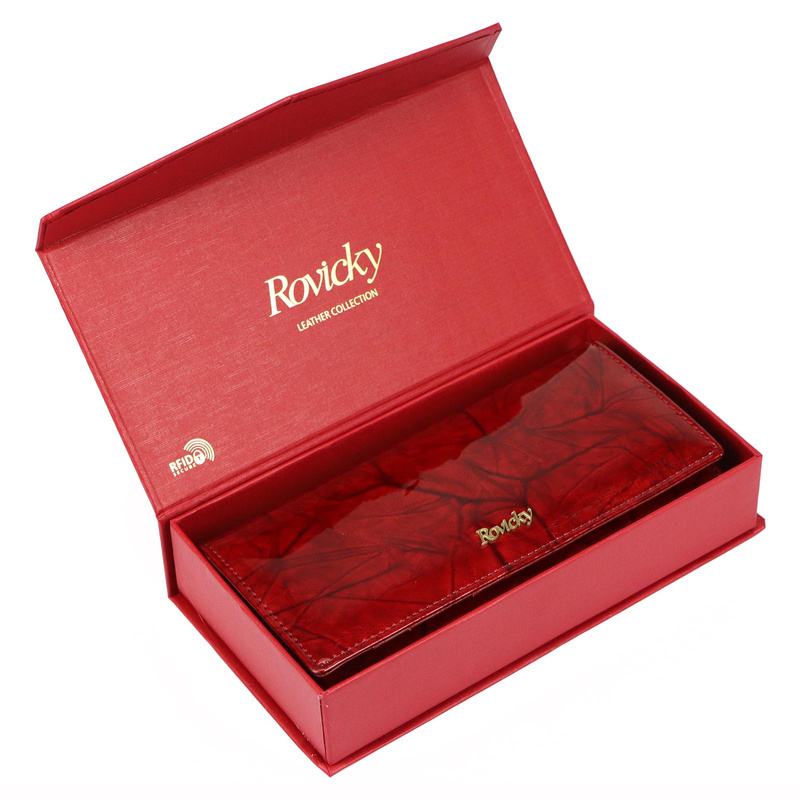 Skórzany damski portfel Rovicky 8802-MIRN RFID