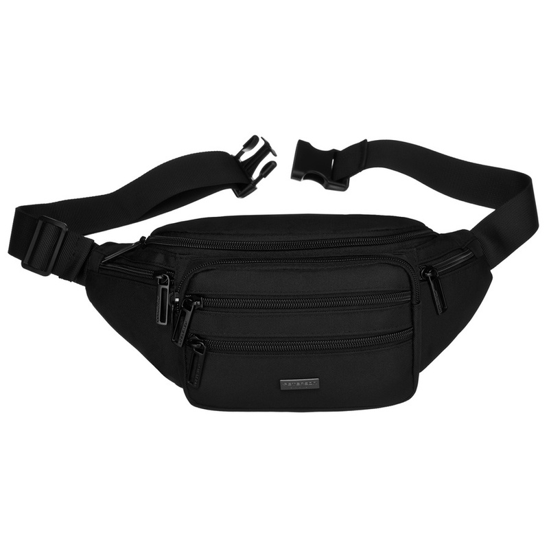 Czarna sportowa nerka męska z paskiem - Peterson