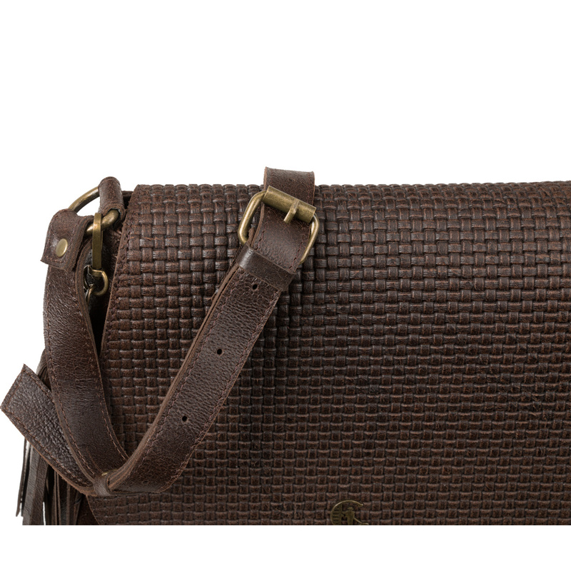 Torebka skórzana Canaletto z klapką z tłoczeniem plecionki – elegancja i funkcjonalność TD752s228t1