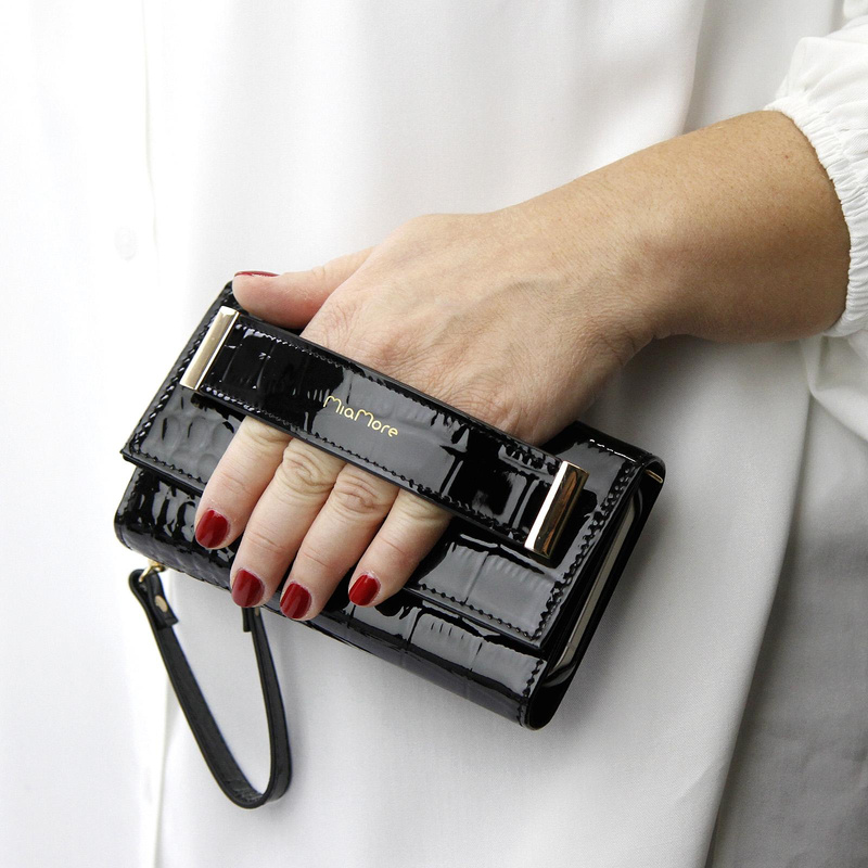 MiaMore etui na telefon Iphone 11 case skóra naturalna lakierowana pasek