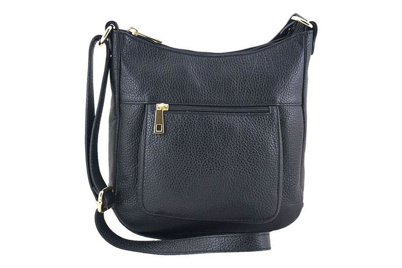 Modna włoska listonoszka skórzana - Czerwony