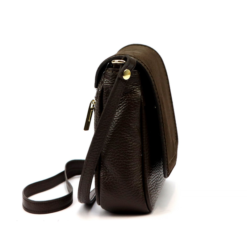 Vera Pelle damska listonoszka skóra naturalna torebka na ramię z klapą