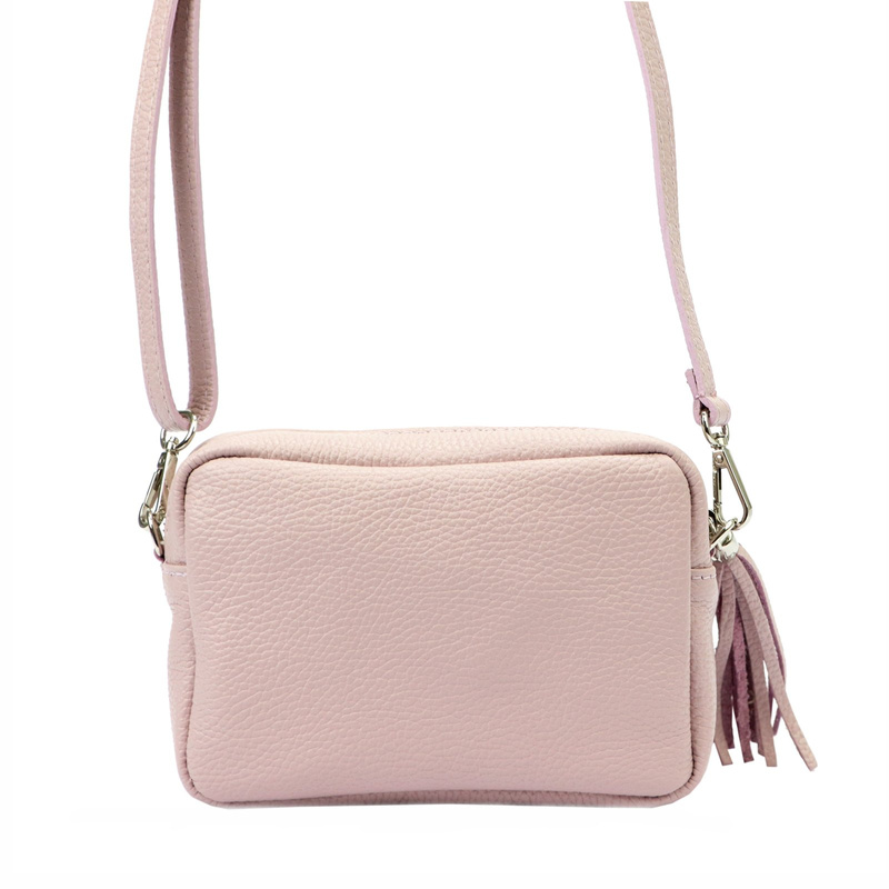 Damska listonoszka torebka Skórzana z brelokiem frędzlem i kieszeniami Luka