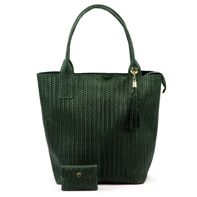 Vera Pelle damska shopperbag z dwoma etui torebka portfel skóra naturalna