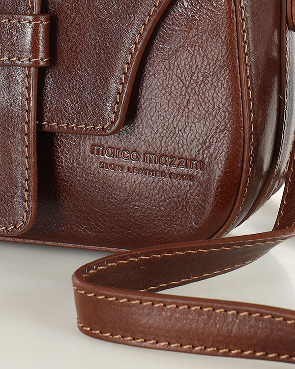 Torebka skórzana crossbody bag MAZZINI VERONA - brąz