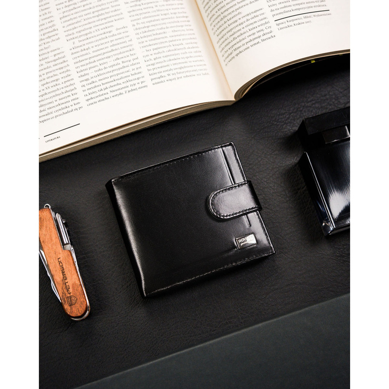 Kompaktowy męski portfel skórzany Rovicky z RFID