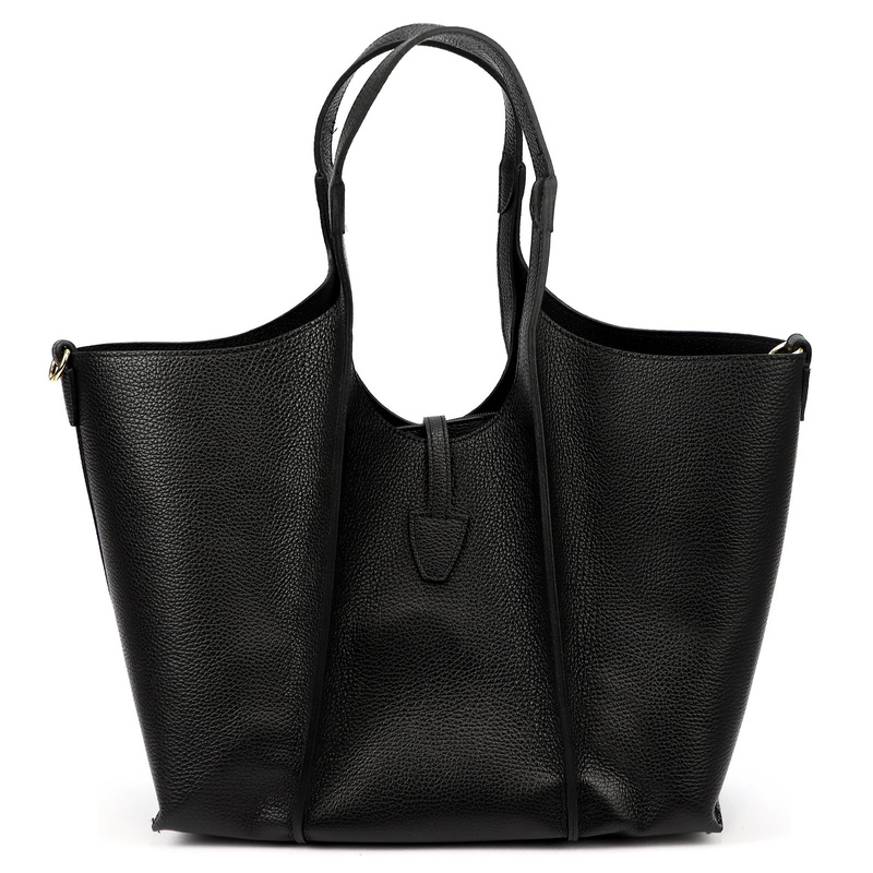 Vera Pelle damska torebka na ramię skóra naturalna shopperbag z paskiem