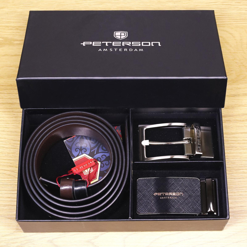Meski zestaw prezentowy skóra naturalna Peterson PTN KL-B001-S001-D