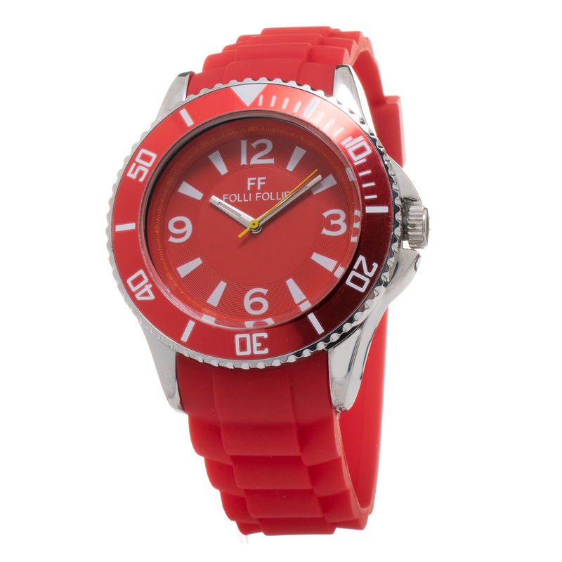 Zegarek FOLLI FOLLIE WF13K078ZNR. Kwarcowy, Kolor czerwony. Unisex.