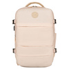 Plecak podróżny z portem USB wykonany z poliestru w beżowym kolorze - Peterson